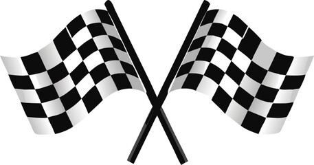 Racing flag icons set. Finish flag. Vector illustration