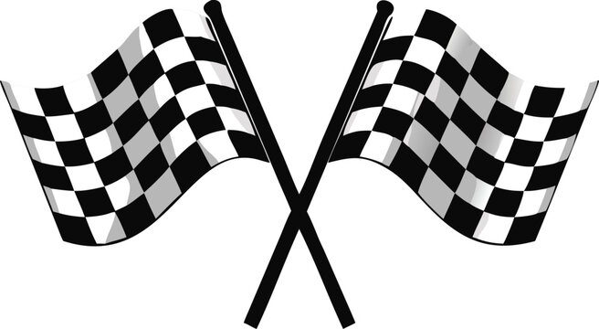 Racing flag icons set. Finish flag. Vector illustration