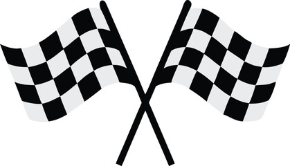 Racing flag icons set. Finish flag. Vector illustration