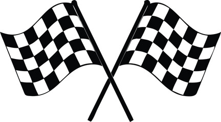 Racing flag icons set. Finish flag. Vector illustration