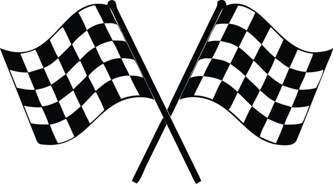 Racing flag icons set. Finish flag. Vector illustration