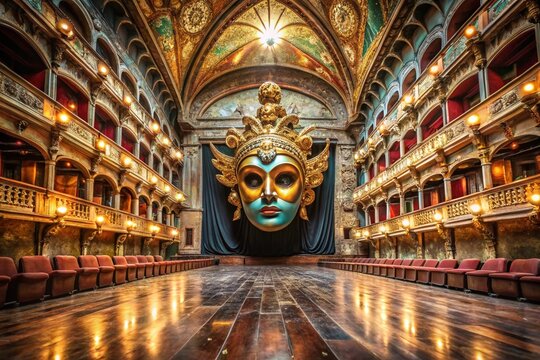 Italian Commedia dell'Arte Zanni Mask Theater Architectural Photography