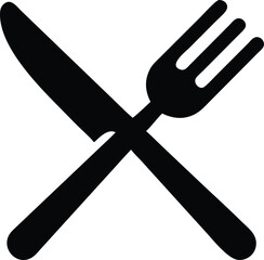 Fork and knife. Restaurant sign. Vector illustration