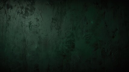 Fototapeta premium Monochrome Dark Green Texture: Rough Concrete Wall Grunge Banner