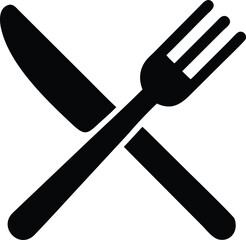 Fork and knife. Restaurant sign. Vector illustration