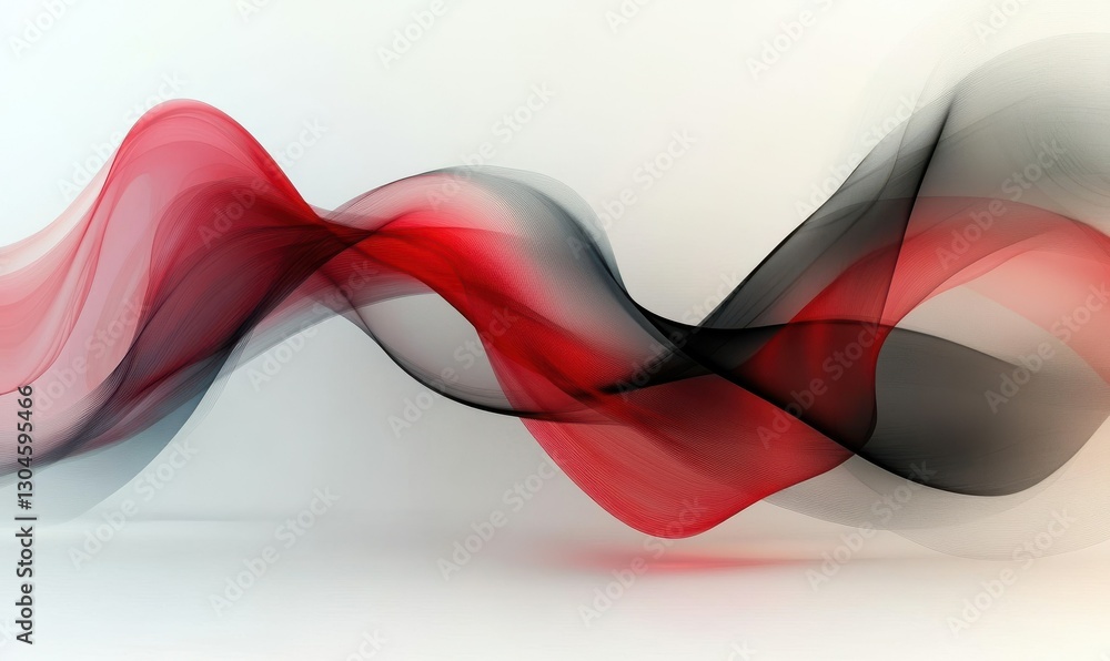 Poster minimalist modern composition of flowing red and black abstract waves glowing softly, symbolizing mo