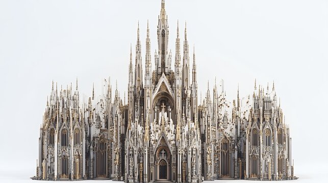Grand White and Gold Cathedral Digital Rendering