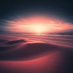 Coucher de soleil sur des dunes