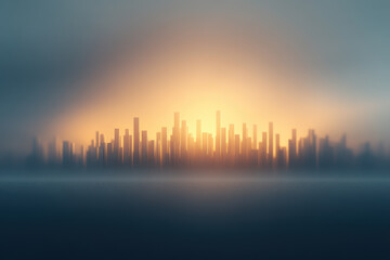 Fototapeta premium Abstract Cityscape Background with Upward Trend and Copy Space