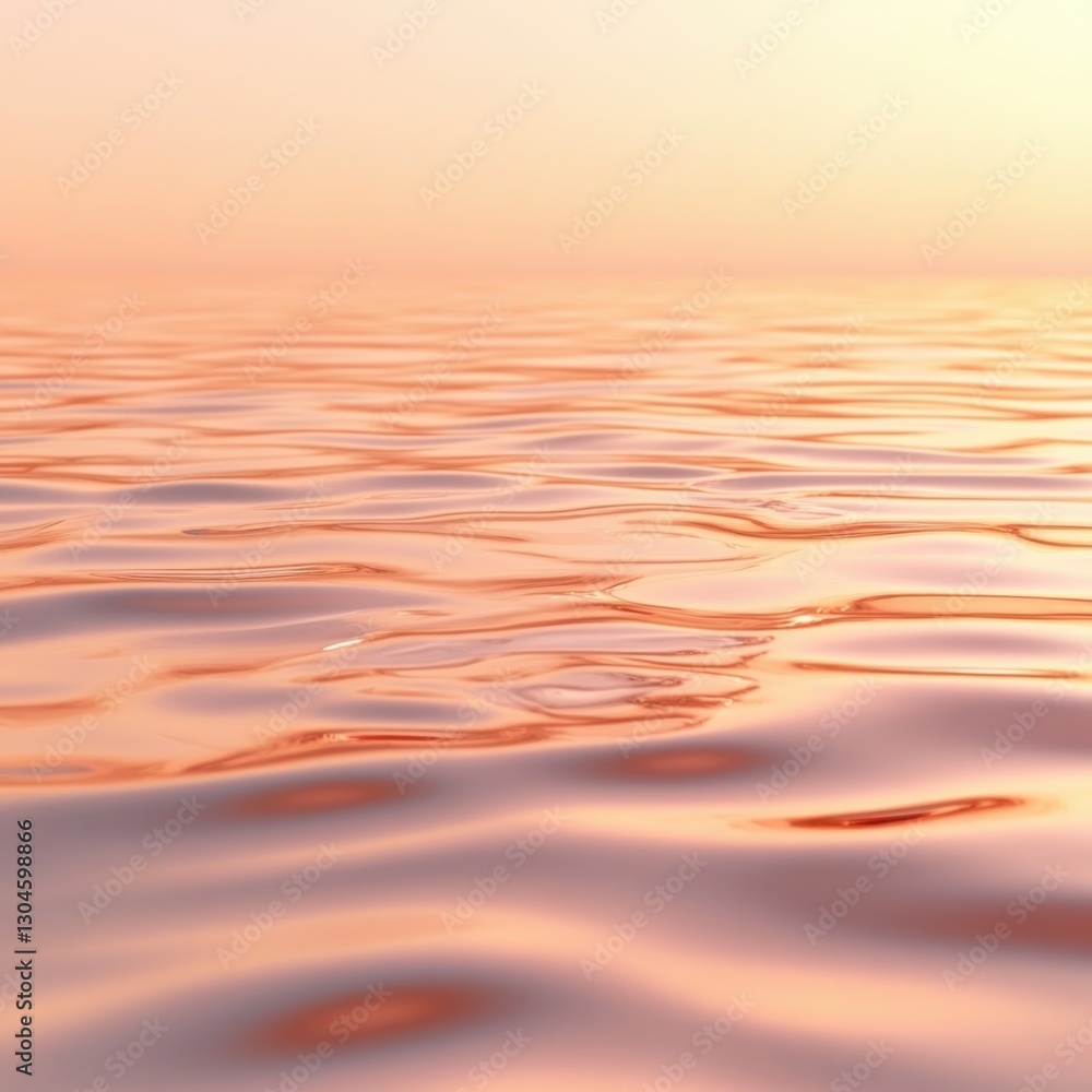 Poster serene expanse of water reflecting soft sunset hues tranquil ripples and gentle waves creating a pea
