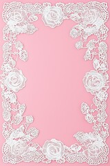 Abstract lace borders flower accents background poster template