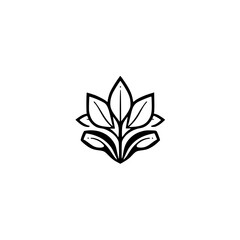 Black and White minimalist logo depicting a stylized floral arrangement.