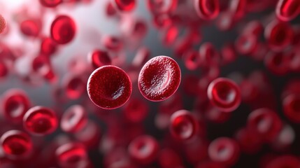 Fototapeta premium Close-up of red blood cells in motion