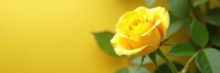 Yellow rose bouquet with visible water droplets on the stem, rose, stem, gently