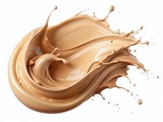 Liquid Foundation Cream Splash on White Background - Beauty Cosmetic Product Photography