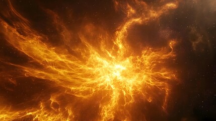 Obraz premium A fiery nebula glowing amidst a dark star filled expanse