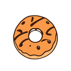 Donut bakery food snack flat color style logo symbol vector illustration.