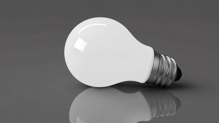 Oversized Light Bulb with Metallic Base on Polished Background Symbolizing Business Inspiration