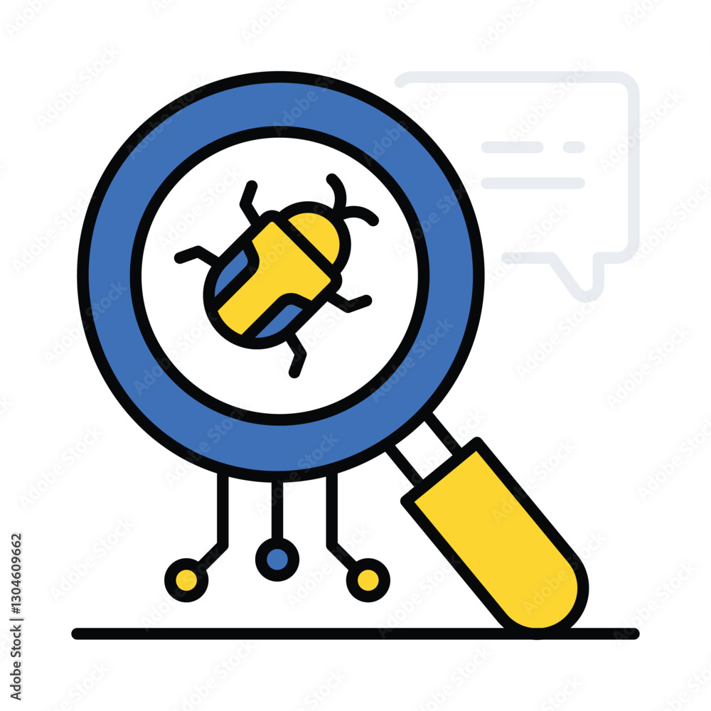 Poster robotic bug vector filled outline icon. eps 10 file