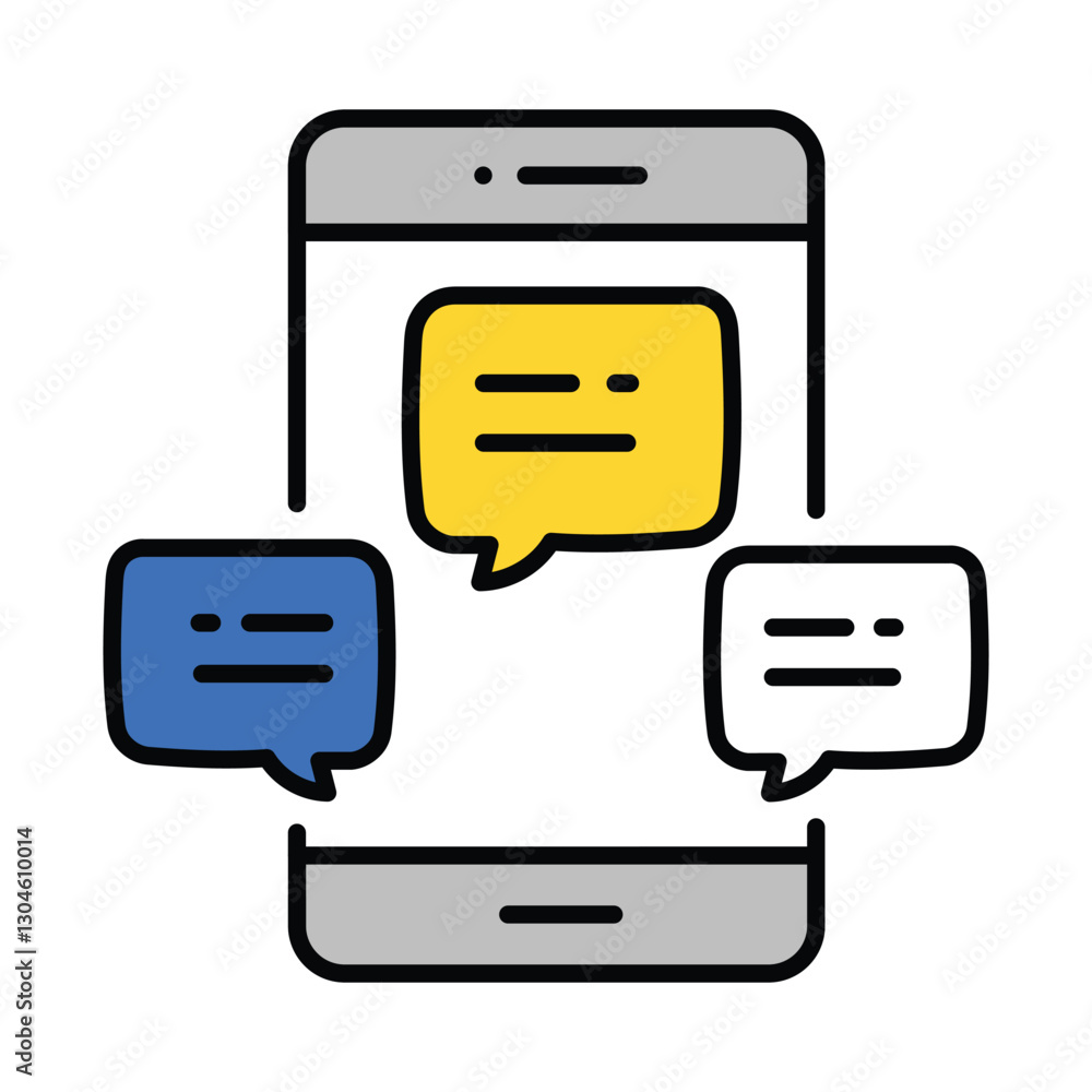 Poster mobile messaging vector filled outline icon. eps 10 file
