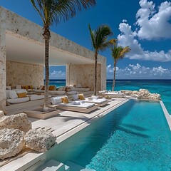 Oceanfront villa's infinity pool paradise