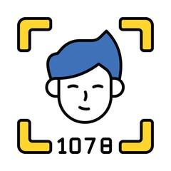 Face Id vector filled outline icon. EPS 10 file