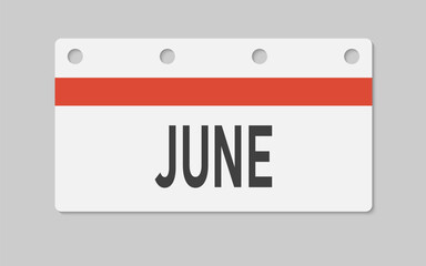Vector template icon page calendar, month June