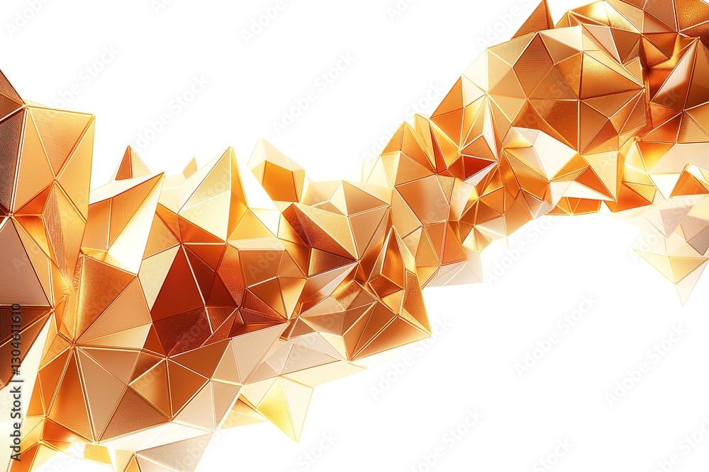 Aufkleber abstract geometric shapes in shimmering gold hues create a dynamic visual flow.