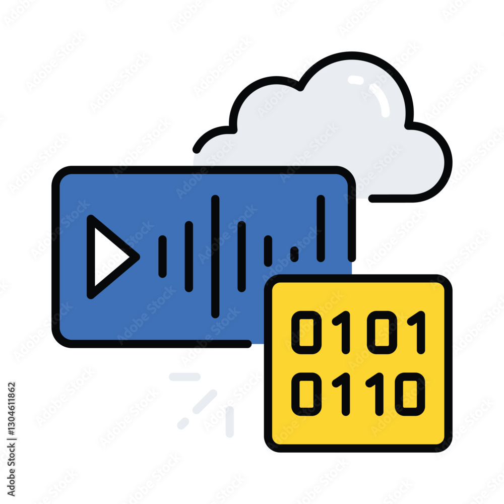 Poster artificial intelligence message vector filled outline icon. eps 10 file