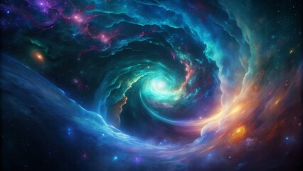 Loopable Cosmic Journey:  Hypnotic Nebula Swirl in Low Light