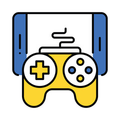 Mobile Game vector filled outline icon. EPS 10 file