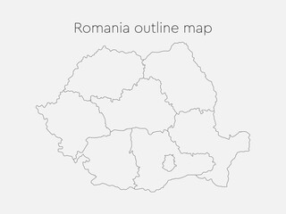 Vector map country Romania divided on regions