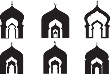Islamic Mosque Silhouette Vector Illustration