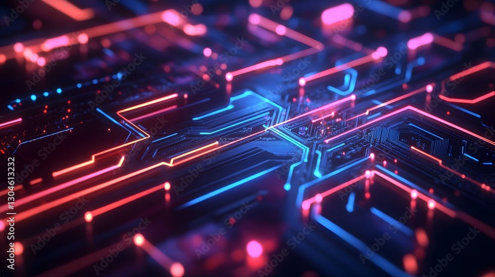 Aufkleber futuristic circuit board illustrating advanced technology connection systems
