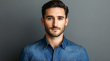 Stylishly Accessorized Man with Dark Hair and Light Stubble in Casual Professional Attire