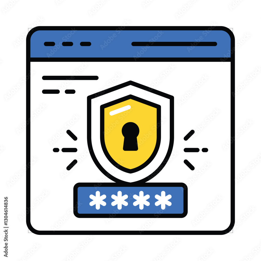 Aufkleber web security vector filled outline icon. eps 10 file