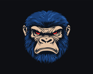 Gorilla Head Illustration - A vector cartoon illustration of a Gorilla Head mascot.
