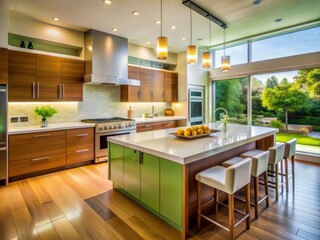 Modern Elegant Kitchen Design: Sleek Countertops, Minimalist Cabinets, Luxury Appliances