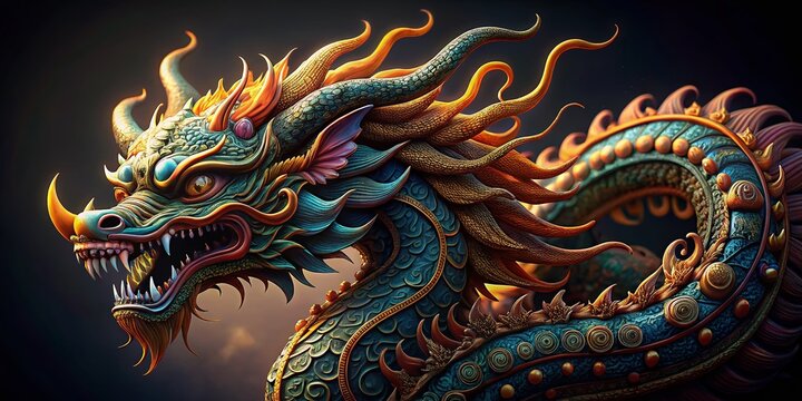 Low Light Zentangle Dragon Art: Intricate Pattern, Mystical Creature, Dark Fantasy Illustration