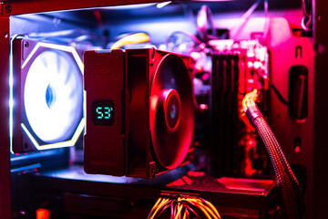 CPU cooling system with temperature