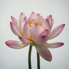 "A beautiful lotus flower with soft, diffused lighting against a high-key white background."