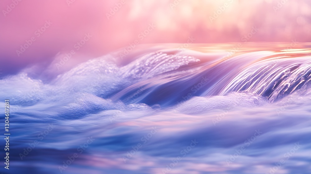 Poster soft flowing water cascading down a gentle gradient of color