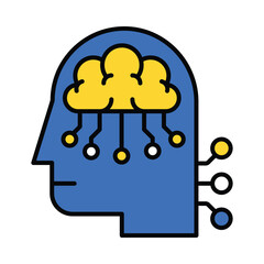 Superintelligence vector filled outline icon. EPS 10 file