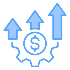Increase Revenue Blue Icon