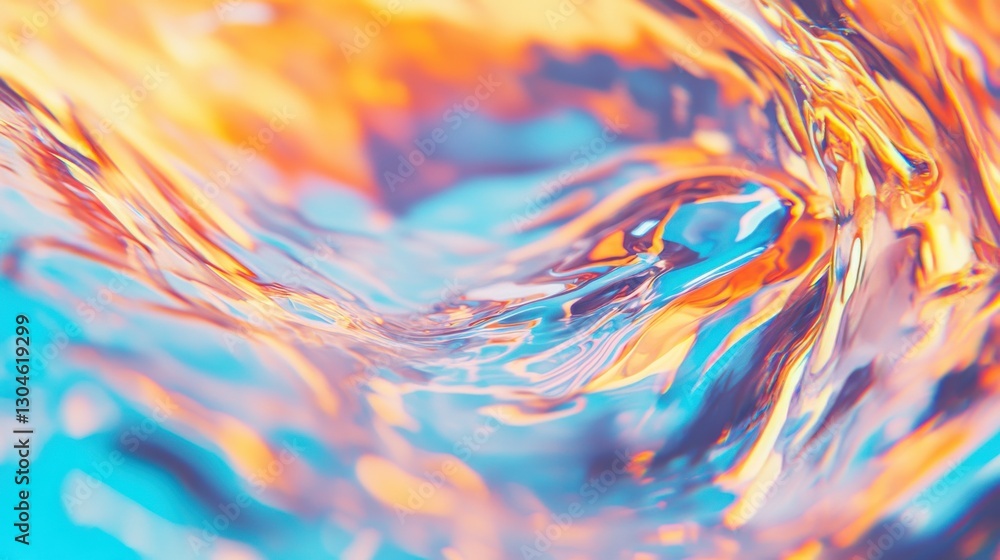 Poster swirling colors of water create a mesmerizing pattern in a vibrant display of light and movement