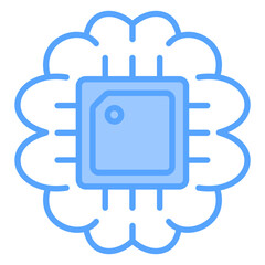 Artificial Intelligence Blue Icon