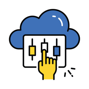 recommend clip art: Cloud Equalizer vector filled outline icon. EPS 10 file