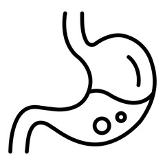 Icon: Stomach - Digestive Health Icon, Stomach Support, Comfort, Wellness, Gut Health. Editable Stroke and Colors.