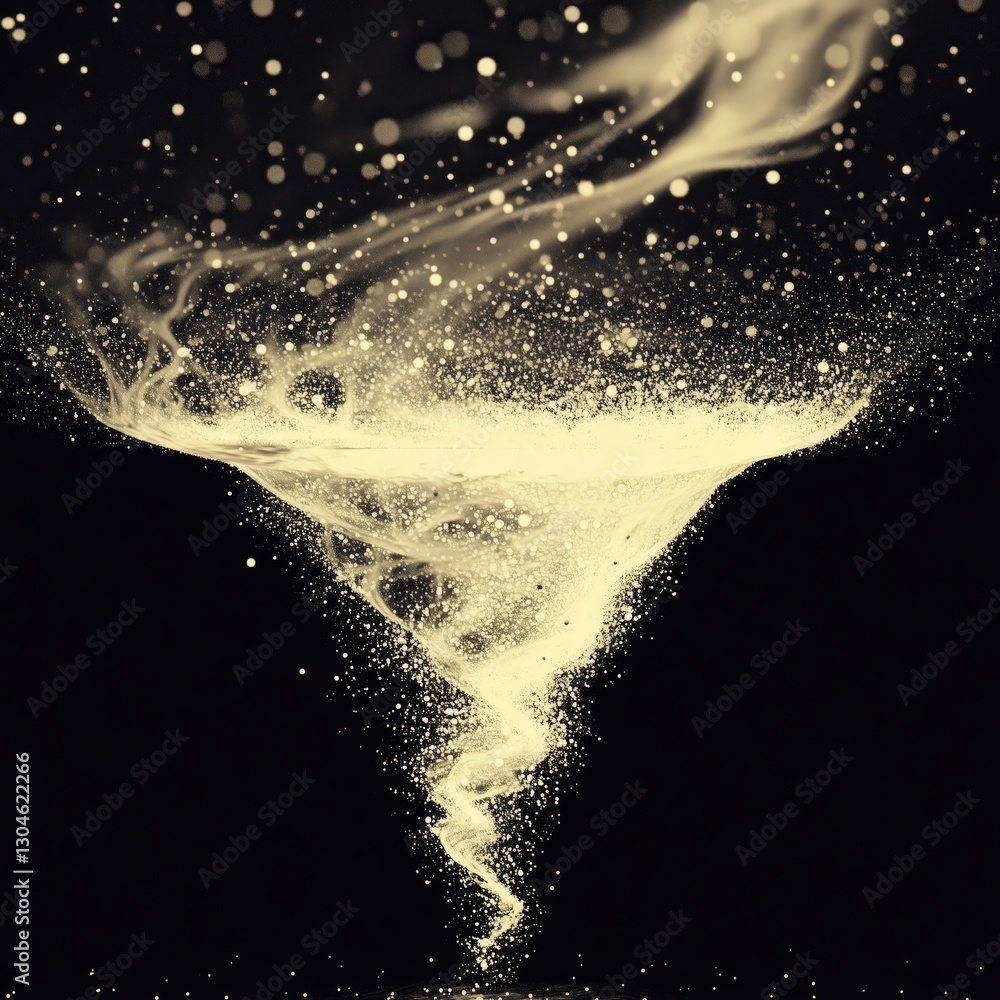 Poster abstract golden vortex in a void swirling and ethereal creating a sense of cosmic energy and captiva