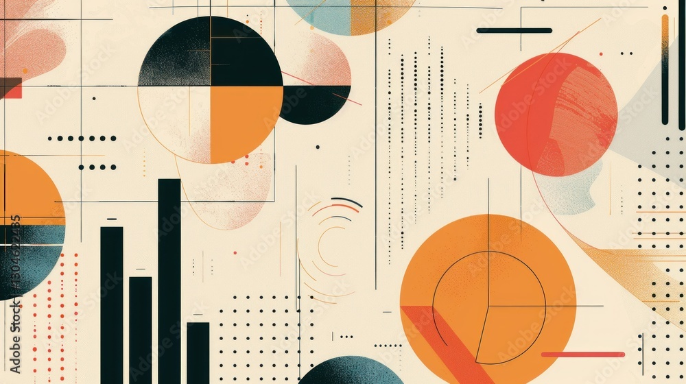 Aufkleber minimalist vector design featuring various types of charts.